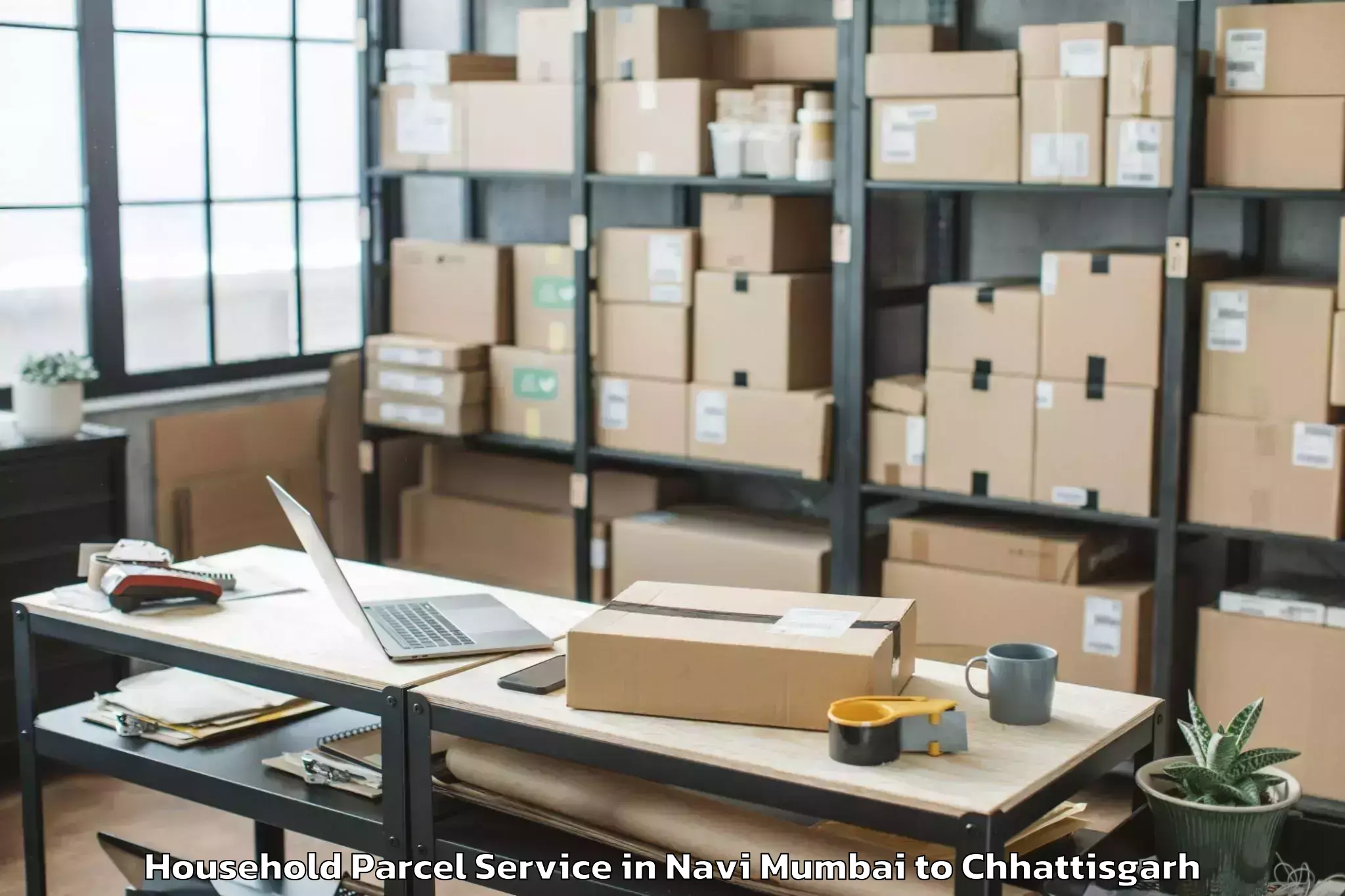 Reliable Navi Mumbai to Dhamtari Household Parcel